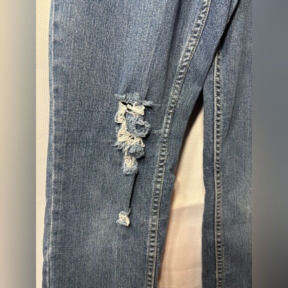 Kids  Jeans EPC Urban Pipeline Straight Adjustable Waistband Distressed Size 8 - Picture 2 of 5